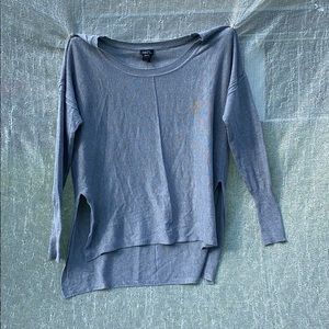 X-Small Grey Sweater with Linear-Stitched Details